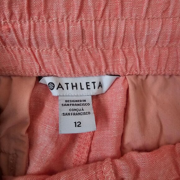 Athleta Sunset Glow Voyager Retreat Linen Tank Top Sz Large & Jogger Pants Sz 12 - Picture 8 of 16